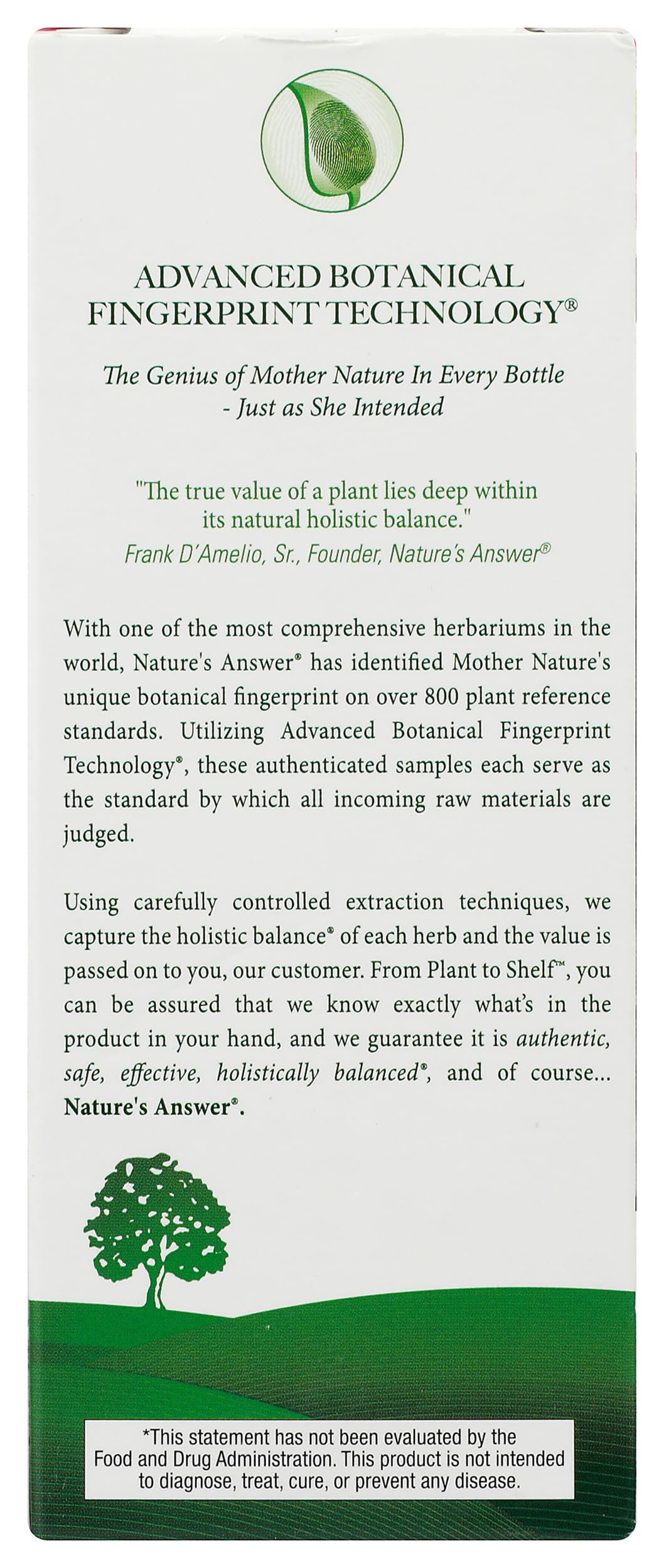 Nature's Answer UT Answer Cranberry D-Mannose Supplement side view