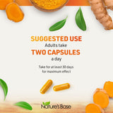 Nature's Base Turmeric & Ginger Supplement bottle side view