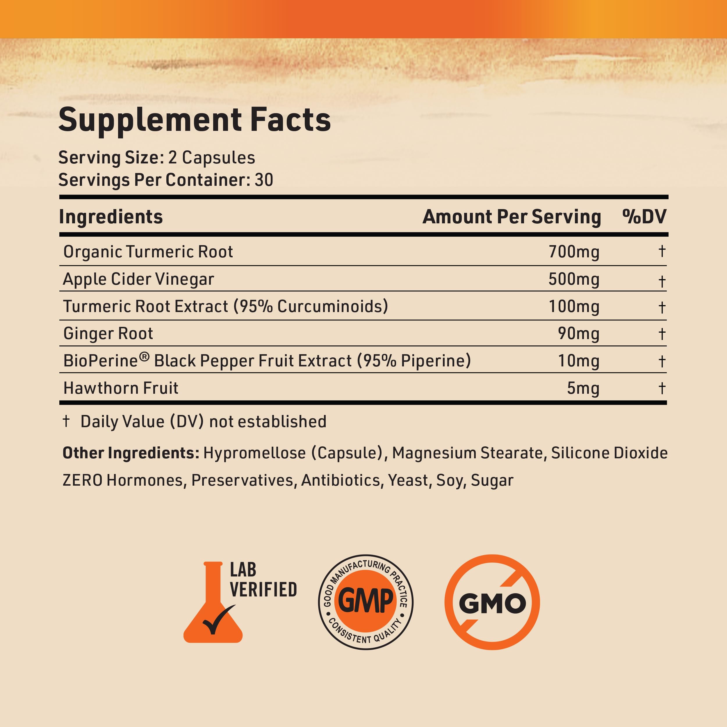 Nature's Base Turmeric Supplement side view of bottle