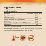 Nature's Base Turmeric Supplement side view of bottle