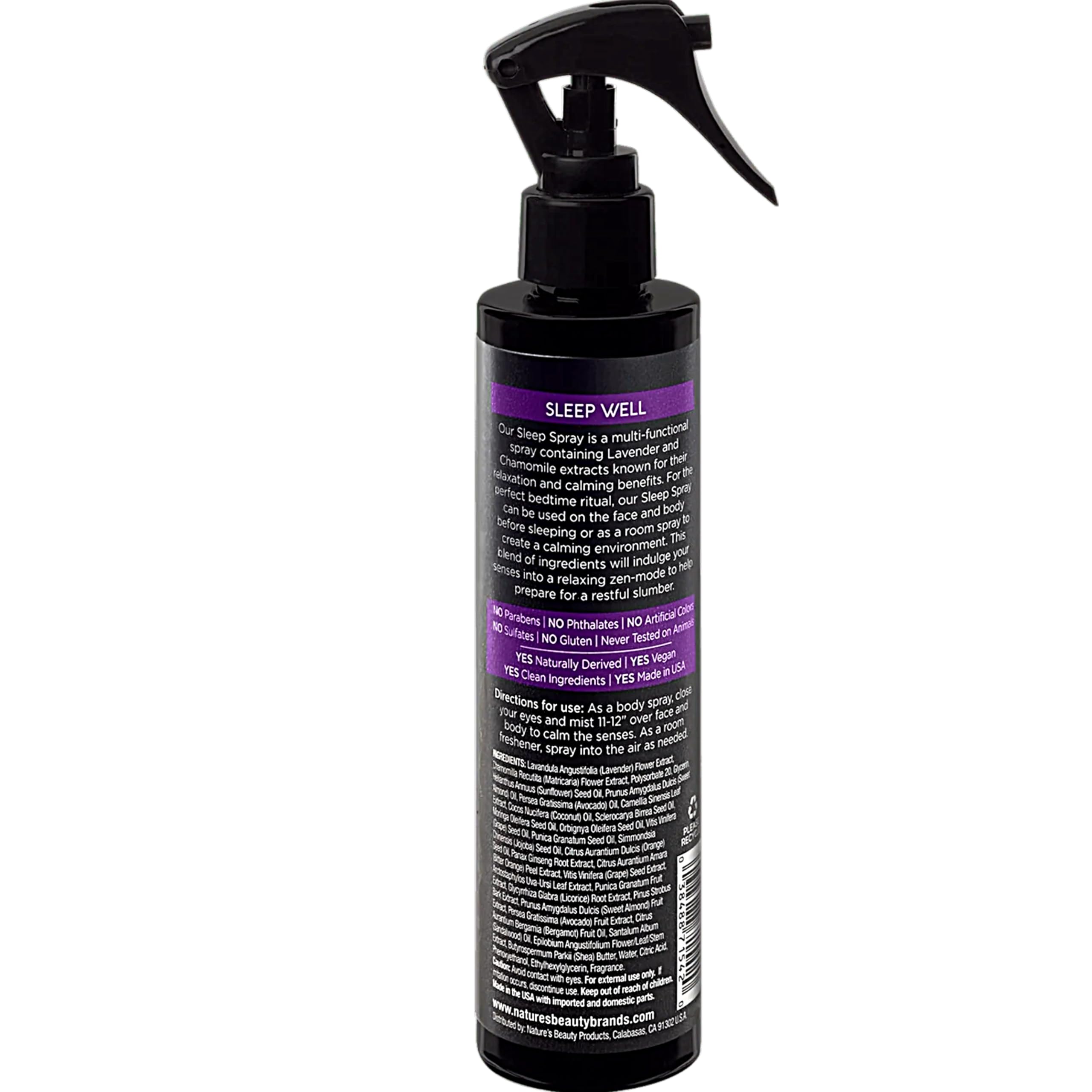 Nature's Beauty Lavender Chamomile Sleep Spray with background of lavender flowers