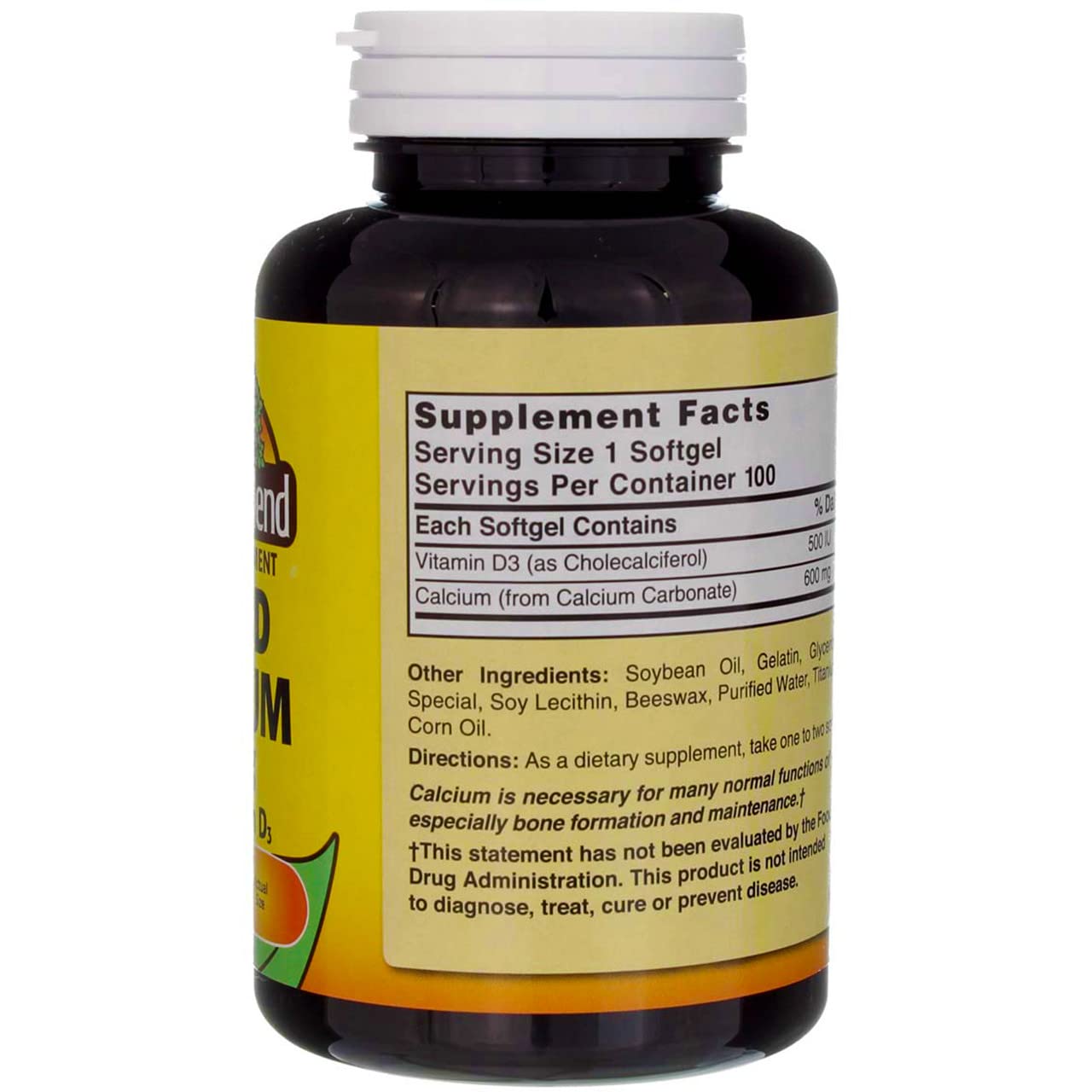 Nature's Blend Calcium Supplement packaging details