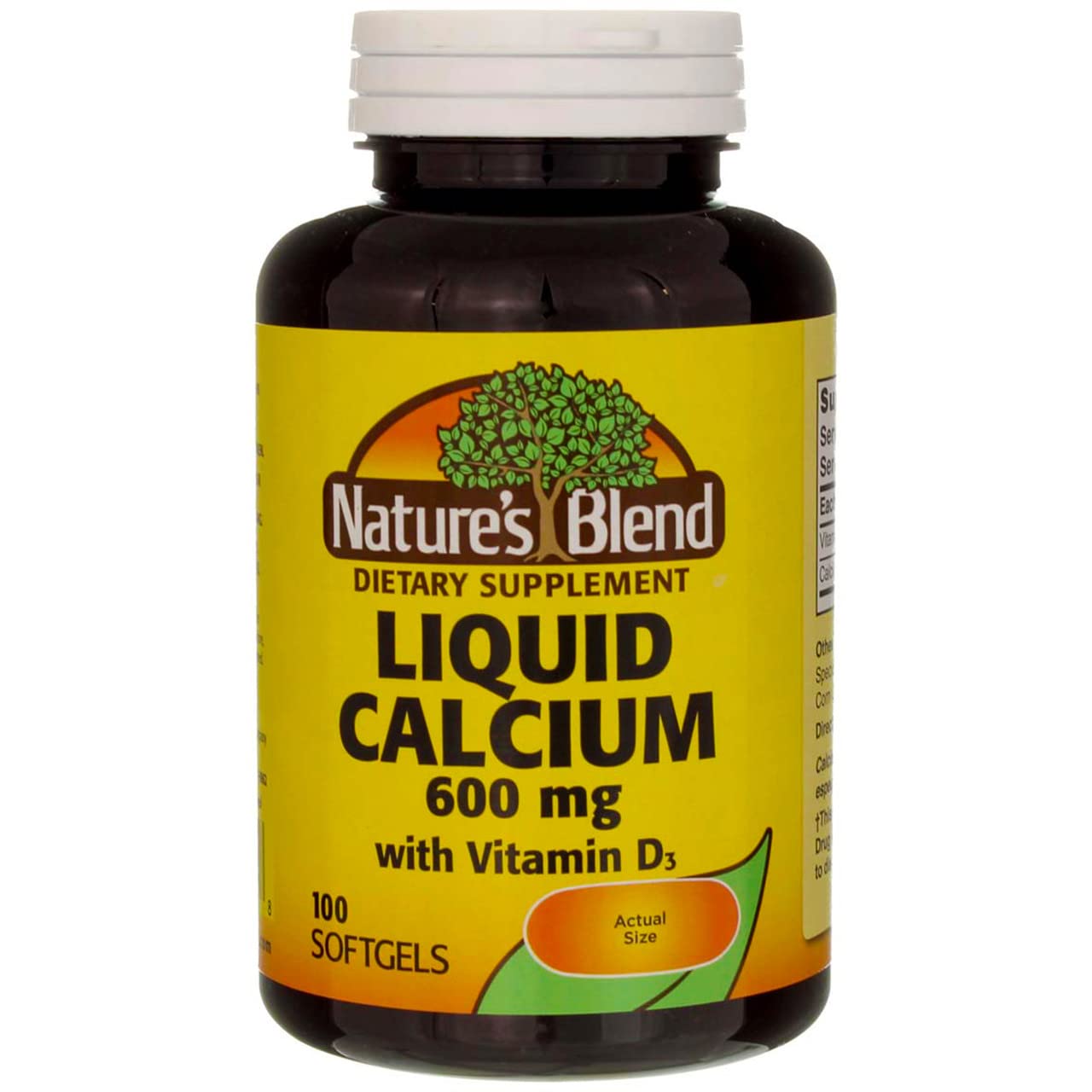 Nature's Blend Calcium Supplement softgel close-up