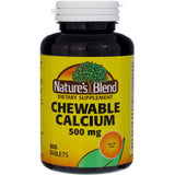Nature's Blend Chewable Calcium Tablets front view with packaging