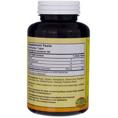Nature's Blend Chewable Calcium Tablets in a hand
