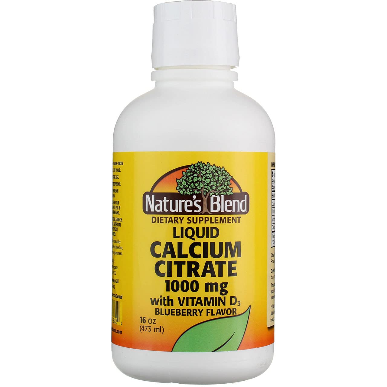 Nature's Blend Liquid Calcium Citrate measuring cap close-up
