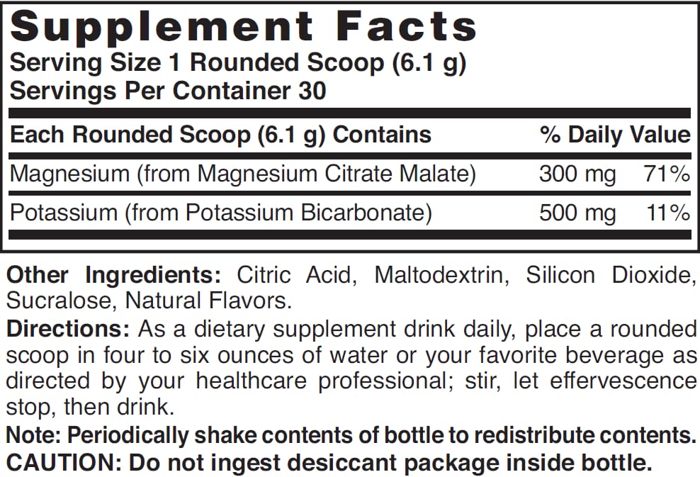 Nature's Blend Magnesium Fizz-Plus powder in a glass with water