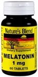 Nature's Blend Melatonin 1 mg 60 Tablets front view