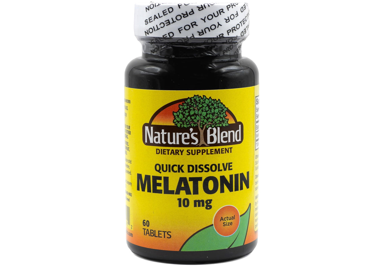 Nature's Blend Melatonin 10mg tablet front view