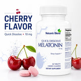 Nature's Blend Melatonin Cherry Tablets open bottle
