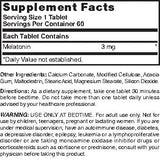 Nature's Blend Melatonin Sleep Tablets side view with dosage information
