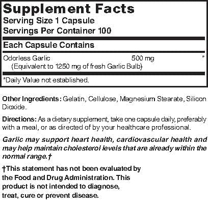 Nature's Blend Odorless Garlic Supplement 82g packaging