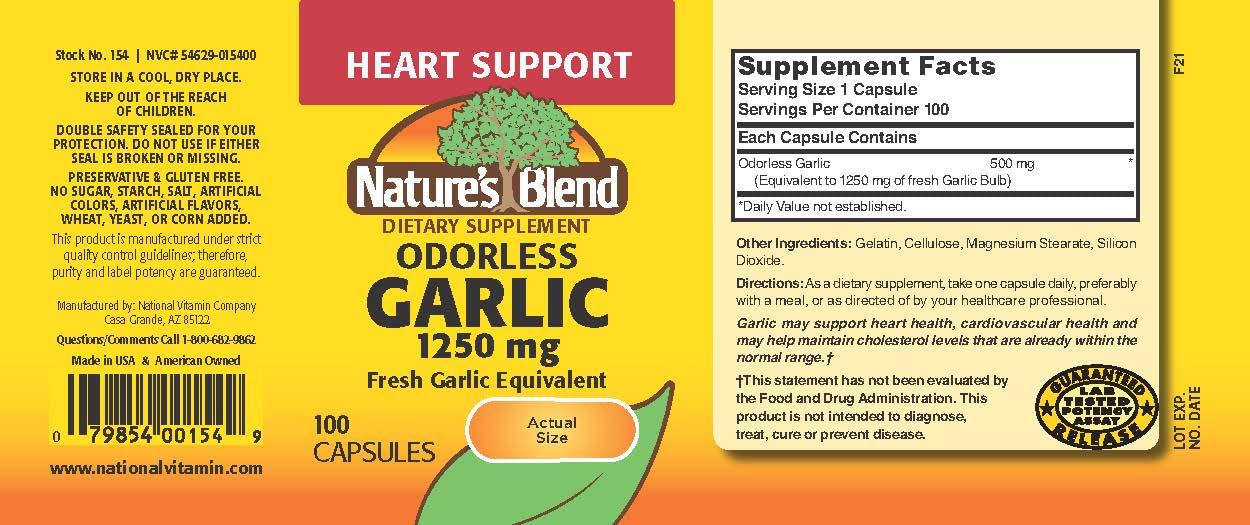 Nature's Blend Odorless Garlic Supplement 82g side view