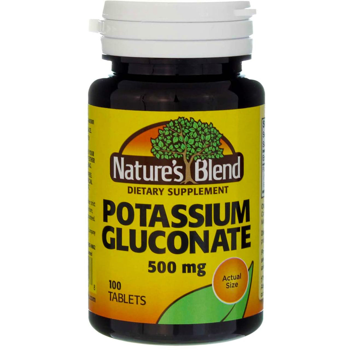 Nature's Blend Potassium Gluconate 100 tablets front view