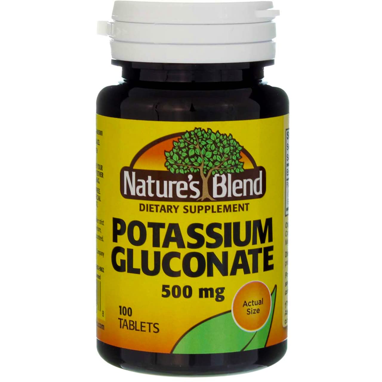 Nature's Blend Potassium Gluconate bottle side view