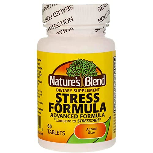 Nature's Blend Stress Formula nutritional supplement side view