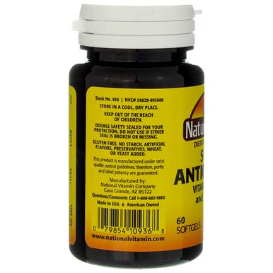 Nature's Blend Super Antioxidant Aces softgel on a wooden table