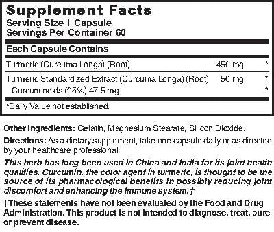 Nature's Blend Turmeric Supplement 54g packaging