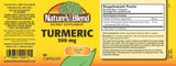 Nature's Blend Turmeric Supplement 54g side view with ingredients