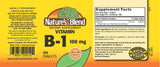 Nature's Blend Vitamin B-1 Tablets 100 mg side view showing tablet count