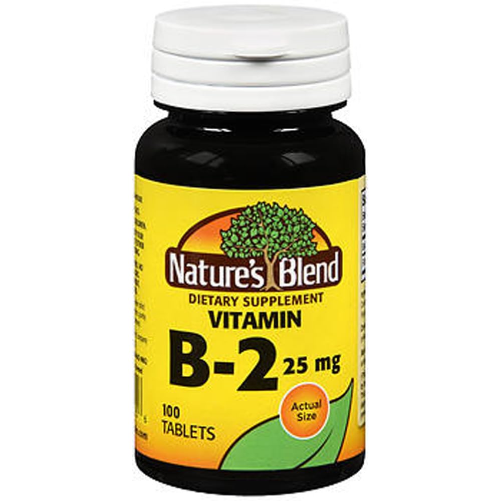 Nature's Blend Vitamin B-2 Tablets 25mg 100 count bottle front view