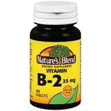 Nature's Blend Vitamin B-2 Tablets 25mg 100 count bottle front view