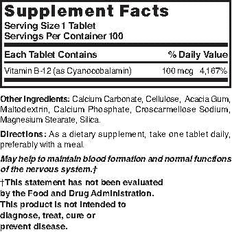 Nature's Blend Vitamin B12 Supplement packaging with label