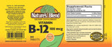 Nature's Blend Vitamin B12 Supplement side view with ingredients