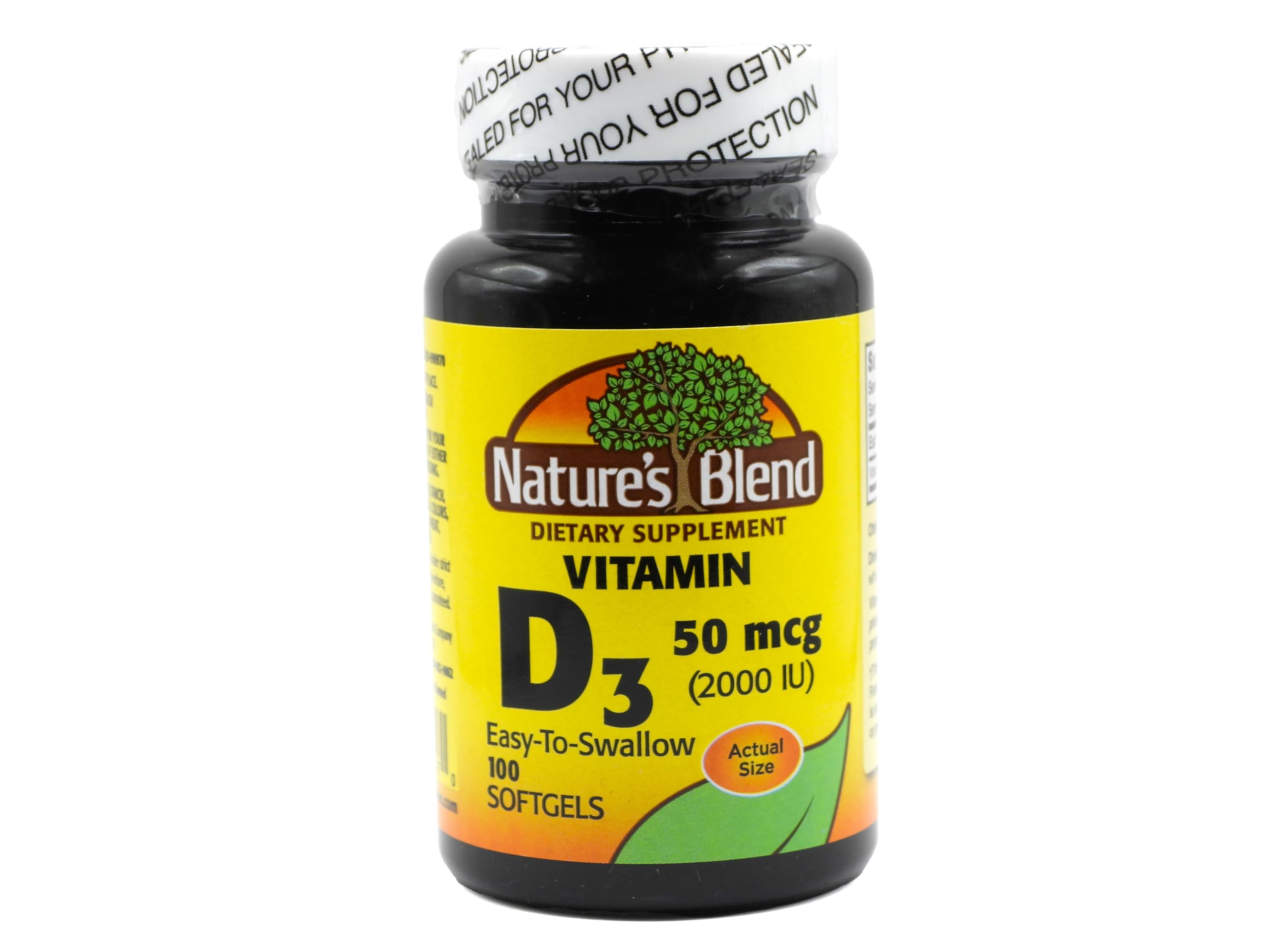 Nature's Blend Vitamin D3 Softgels 100 count bottle front view