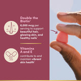Nature's Bounty Advanced Hair Skin & Nails Gummies back view, nutritional information