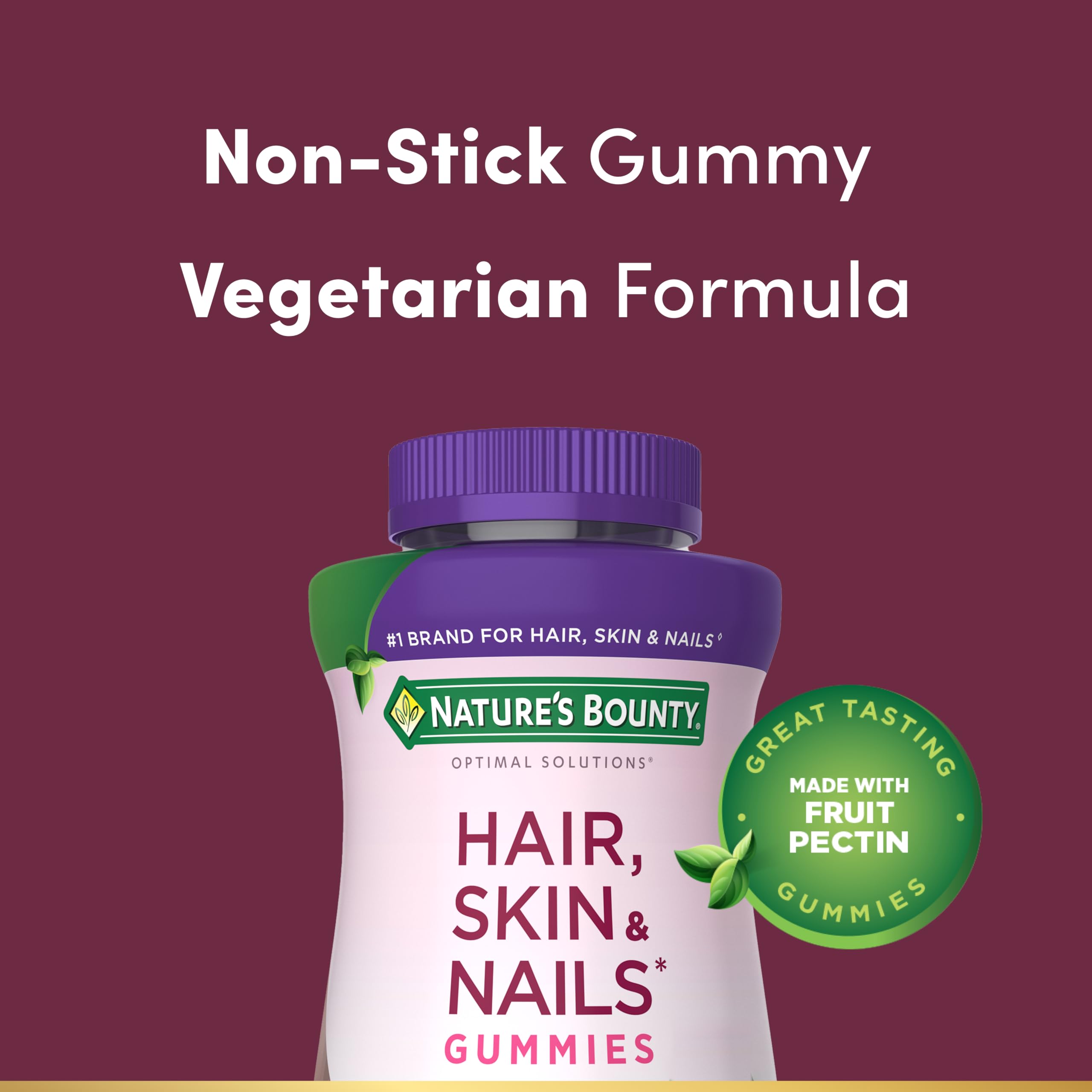 Nature's Bounty Advanced Hair Skin & Nails Gummies close-up of gummies