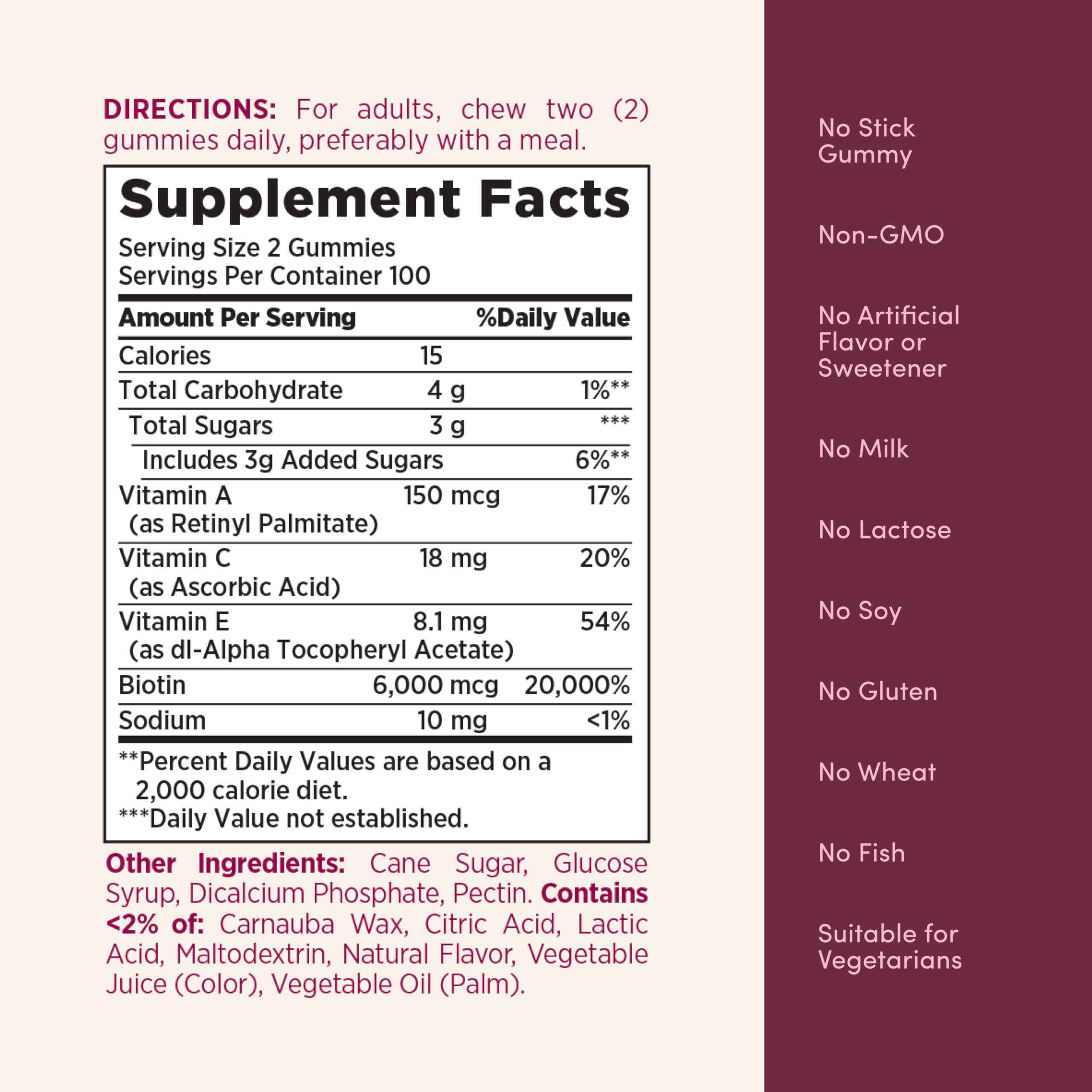 Nature's Bounty Advanced Hair Skin & Nails Gummies displayed with other supplements