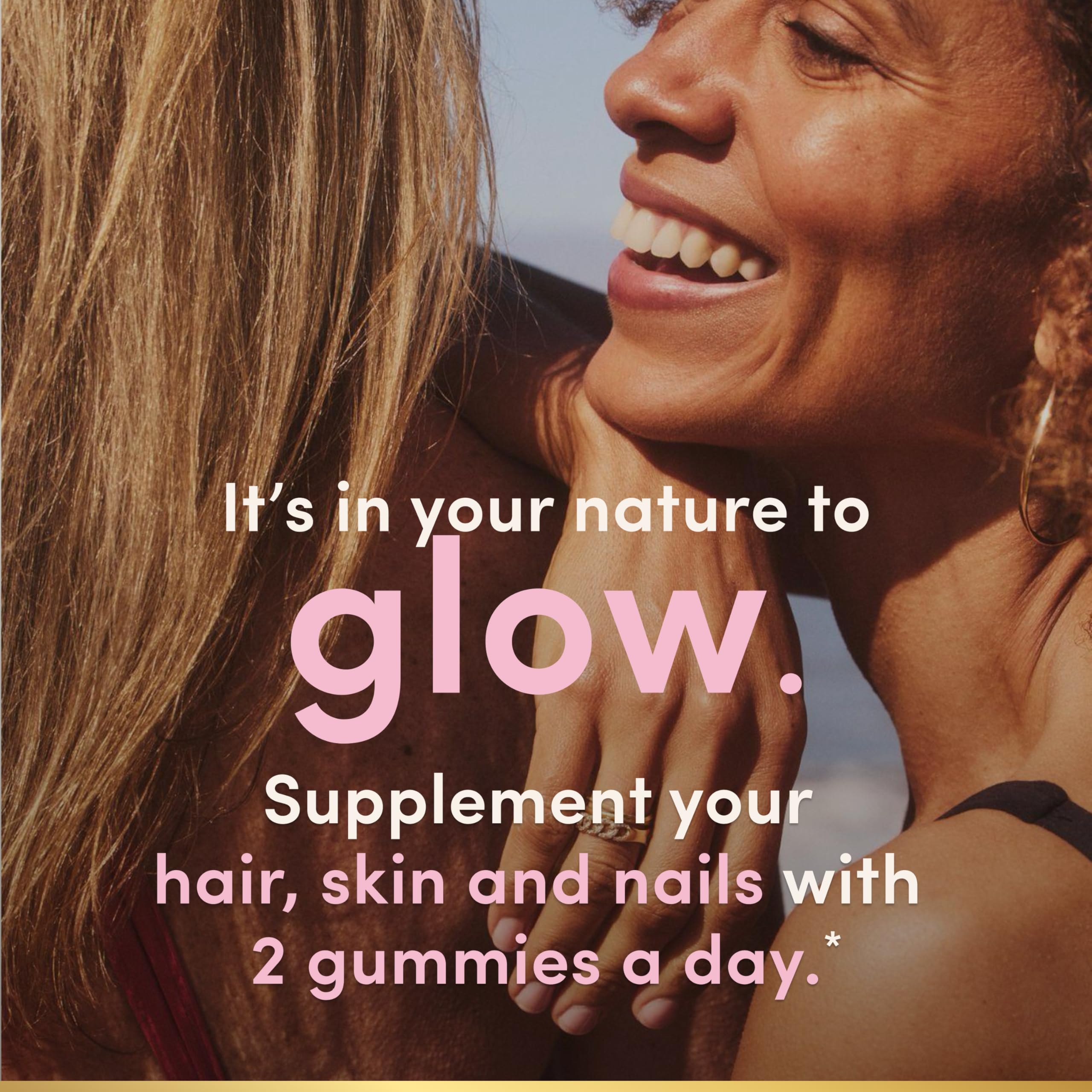 Nature's Bounty Advanced Hair Skin & Nails Gummies in a lifestyle setting