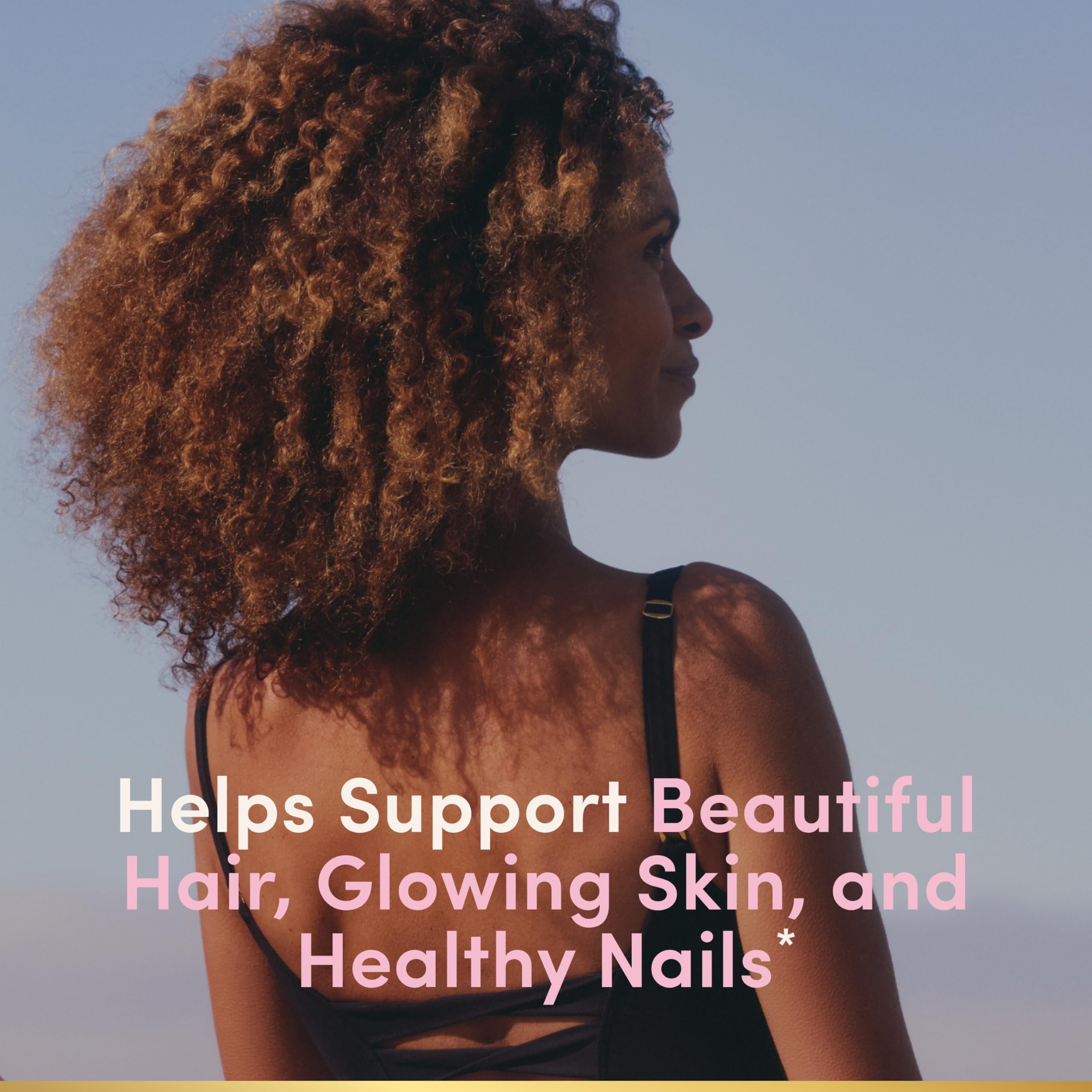 Nature's Bounty Advanced Hair Skin & Nails Gummies side view, showing packaging details