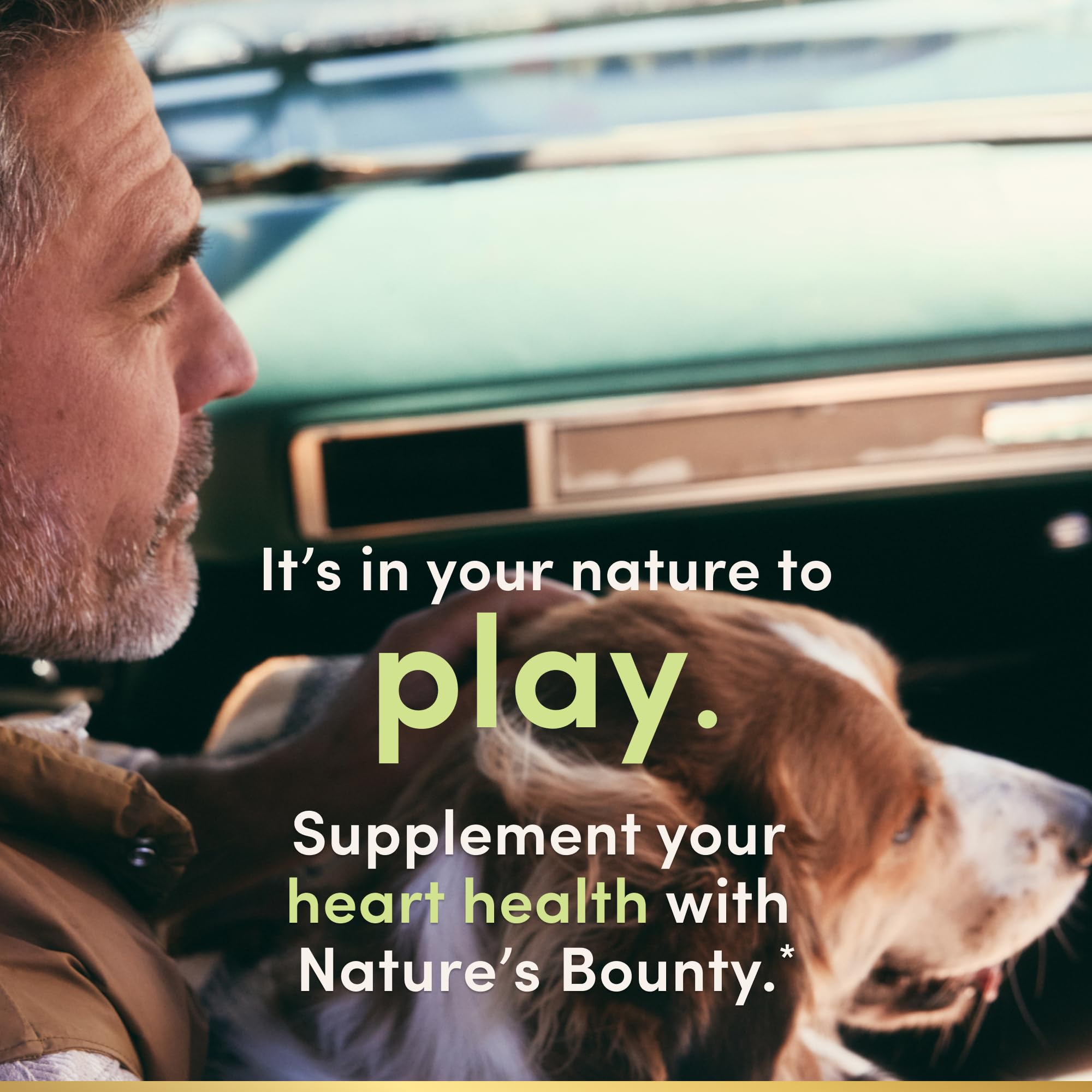Nature's Bounty Advanced Vital Heart CoQ10 + Magnesium 200mg softgel with a glass of water