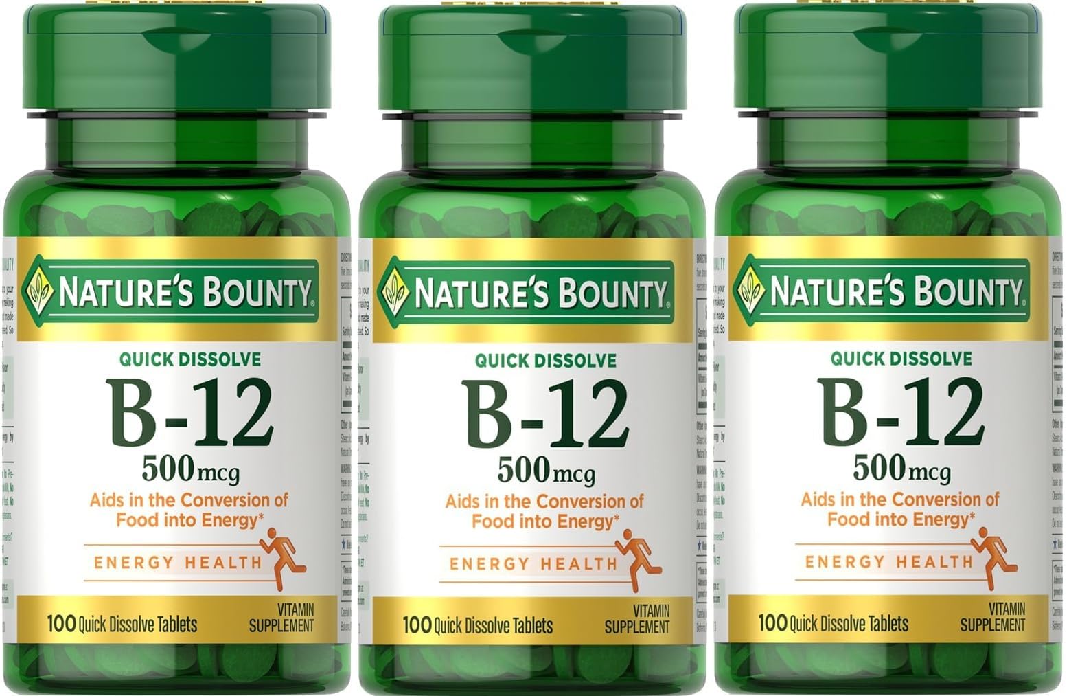 Nature's Bounty B-12 Quick Dissolve Tablets 500 Mcg front view