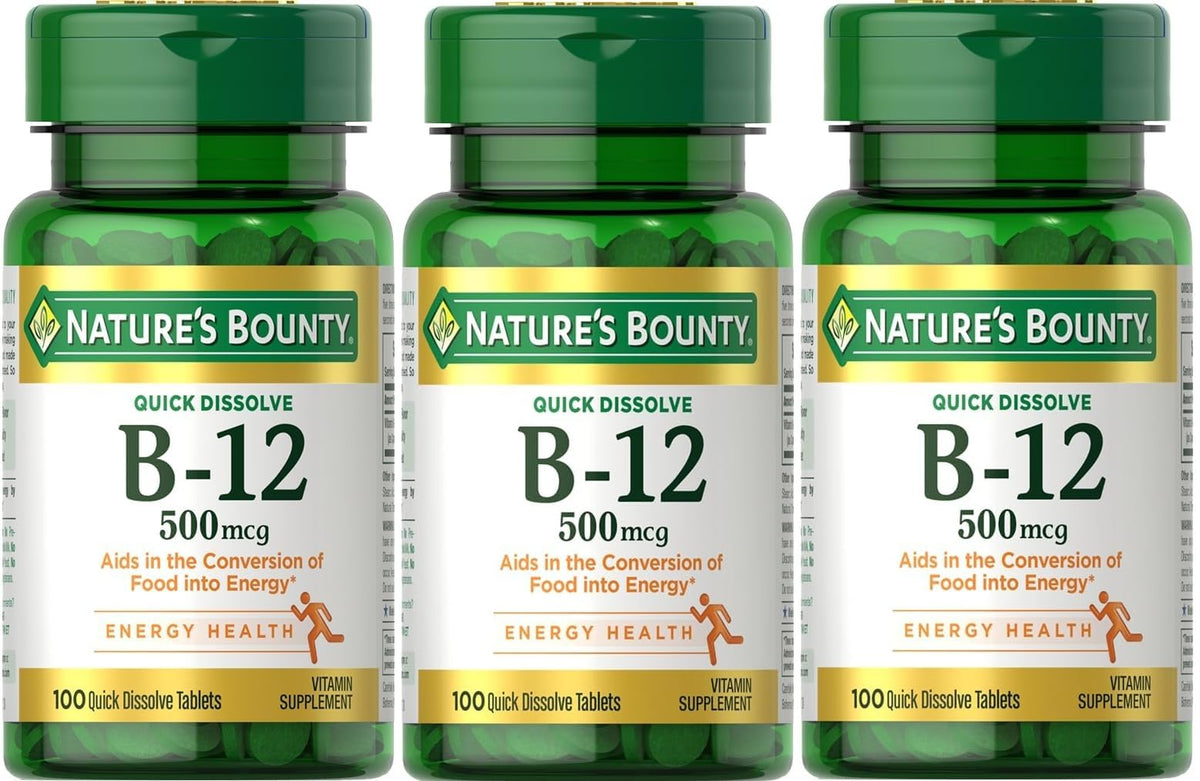 Nature's Bounty B-12 Quick Dissolve Tablets 500 Mcg front view