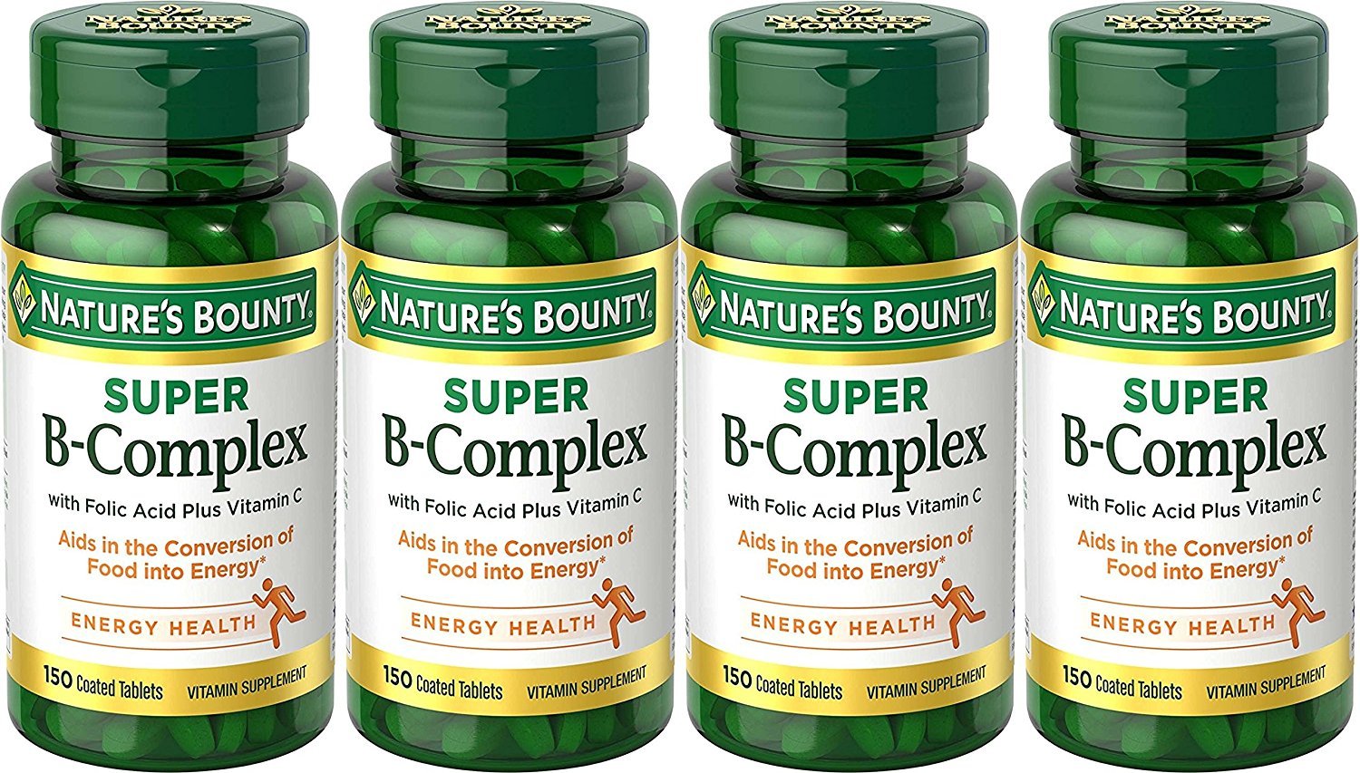 Nature's Bounty B-Complex with Folic Acid Plus Vitamin C 150 tablets bottle