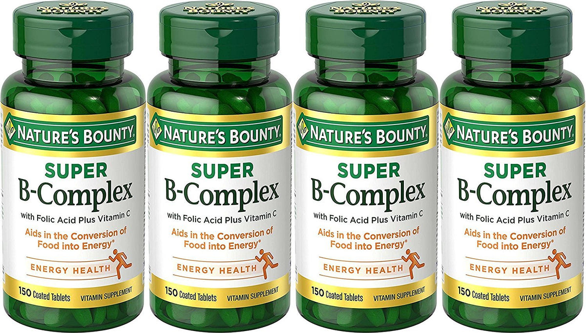 Nature's Bounty B-Complex with Folic Acid Plus Vitamin C 150 tablets bottle