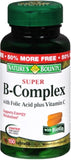 Nature's Bounty B-Complex with Folic Acid Plus Vitamin C 150 tablets front view