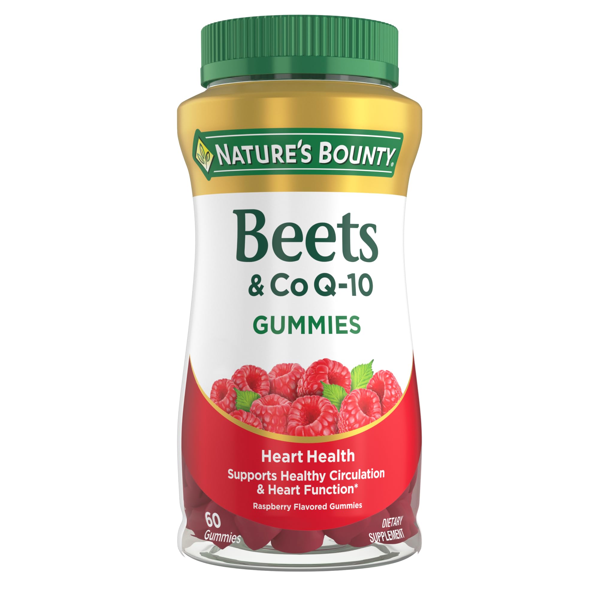 Nature's Bounty Beets & Co Q-10 Gummies front view with raspberry flavour