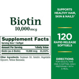 Nature's Bounty Biotin 10,000 mcg softgels side view