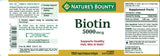 Nature's Bounty Biotin 5000 mcg softgels side view