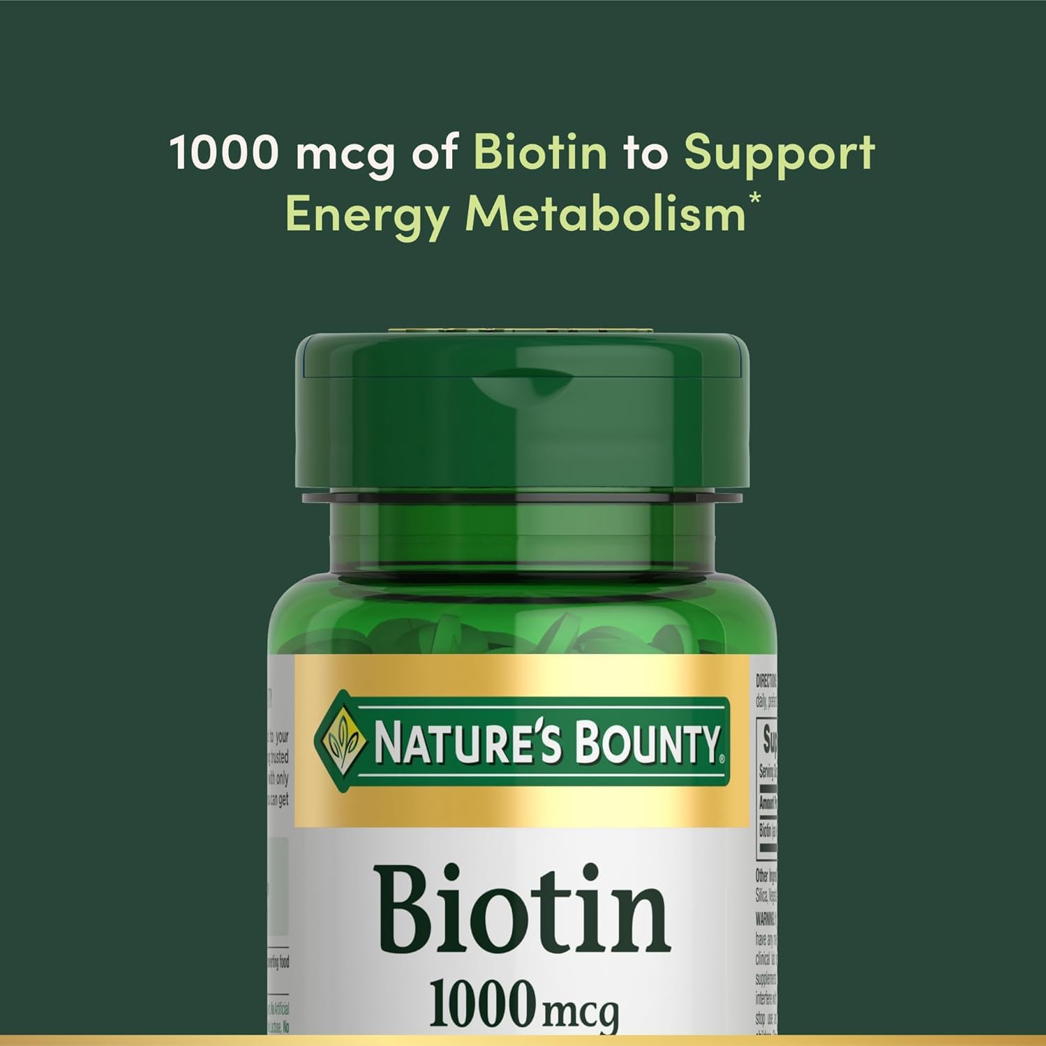 Nature's Bounty Biotin Tablets 1000 mcg per serving