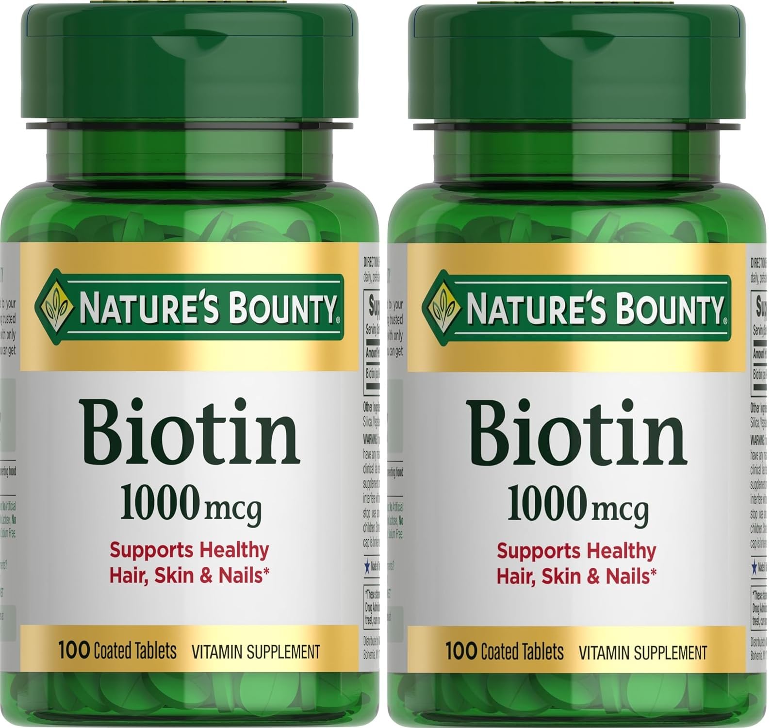 Nature's Bounty Biotin Tablets bottle front view