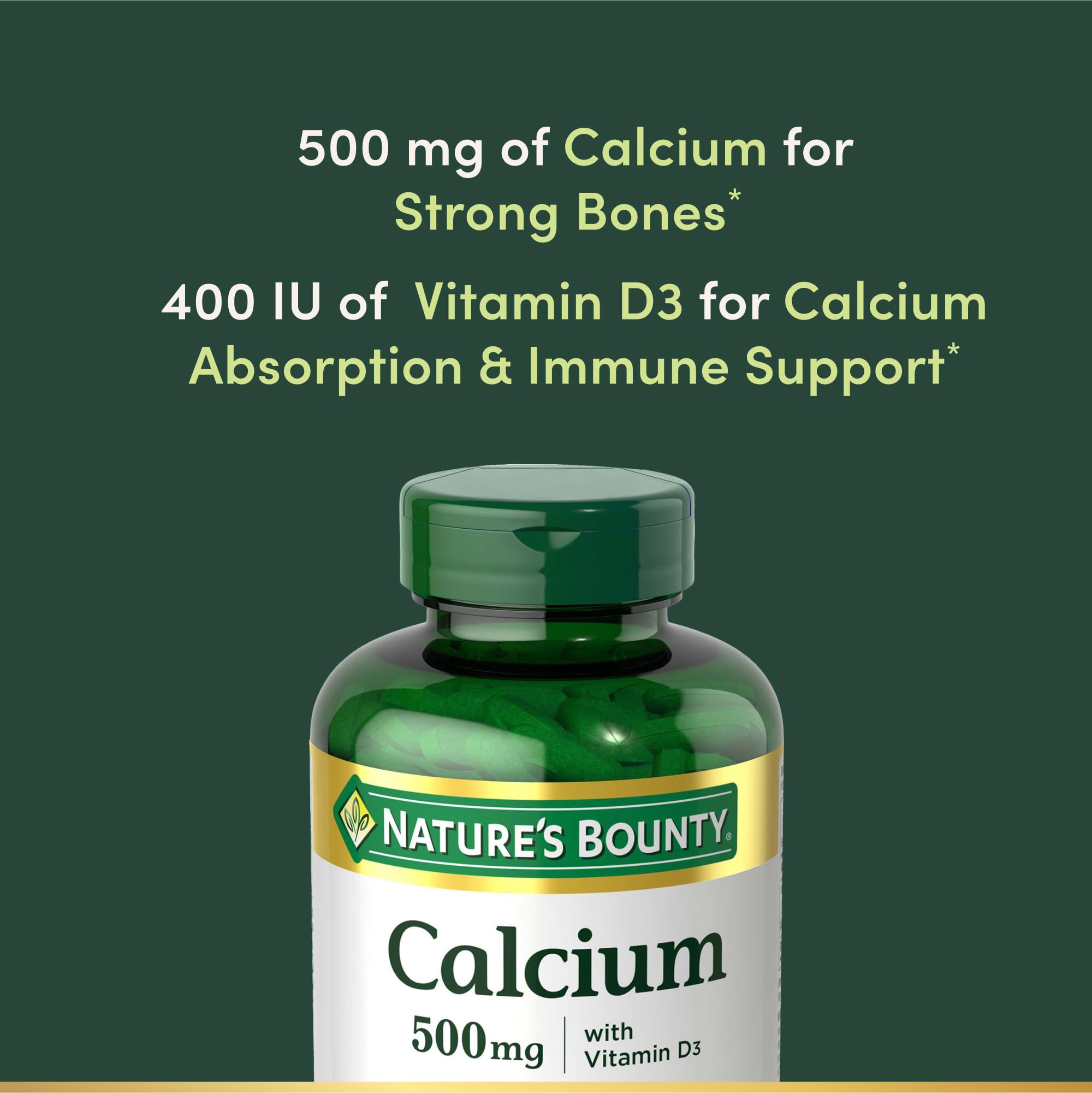Nature's Bounty Calcium Plus Vitamin D3 Softgels side view