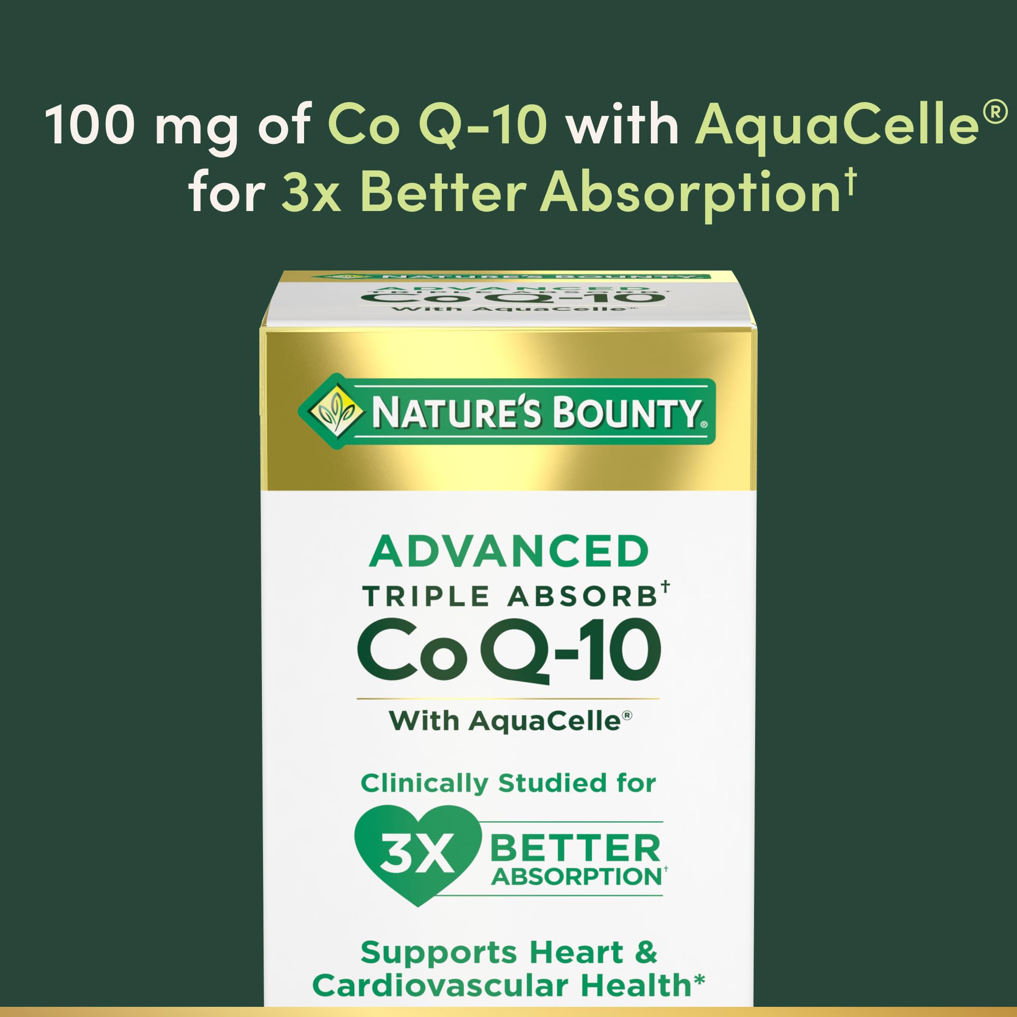 Nature's Bounty Co Q-10 Advanced Triple Absorb supplement back view