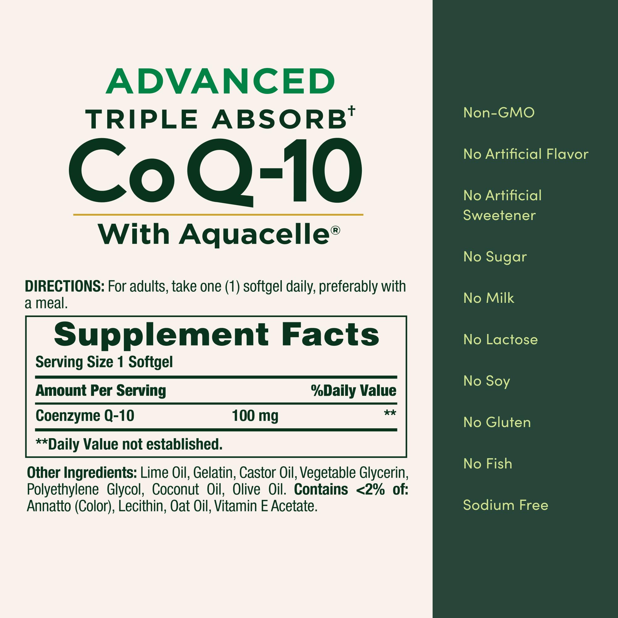 Nature's Bounty Co Q-10 Advanced Triple Absorb supplement capsules