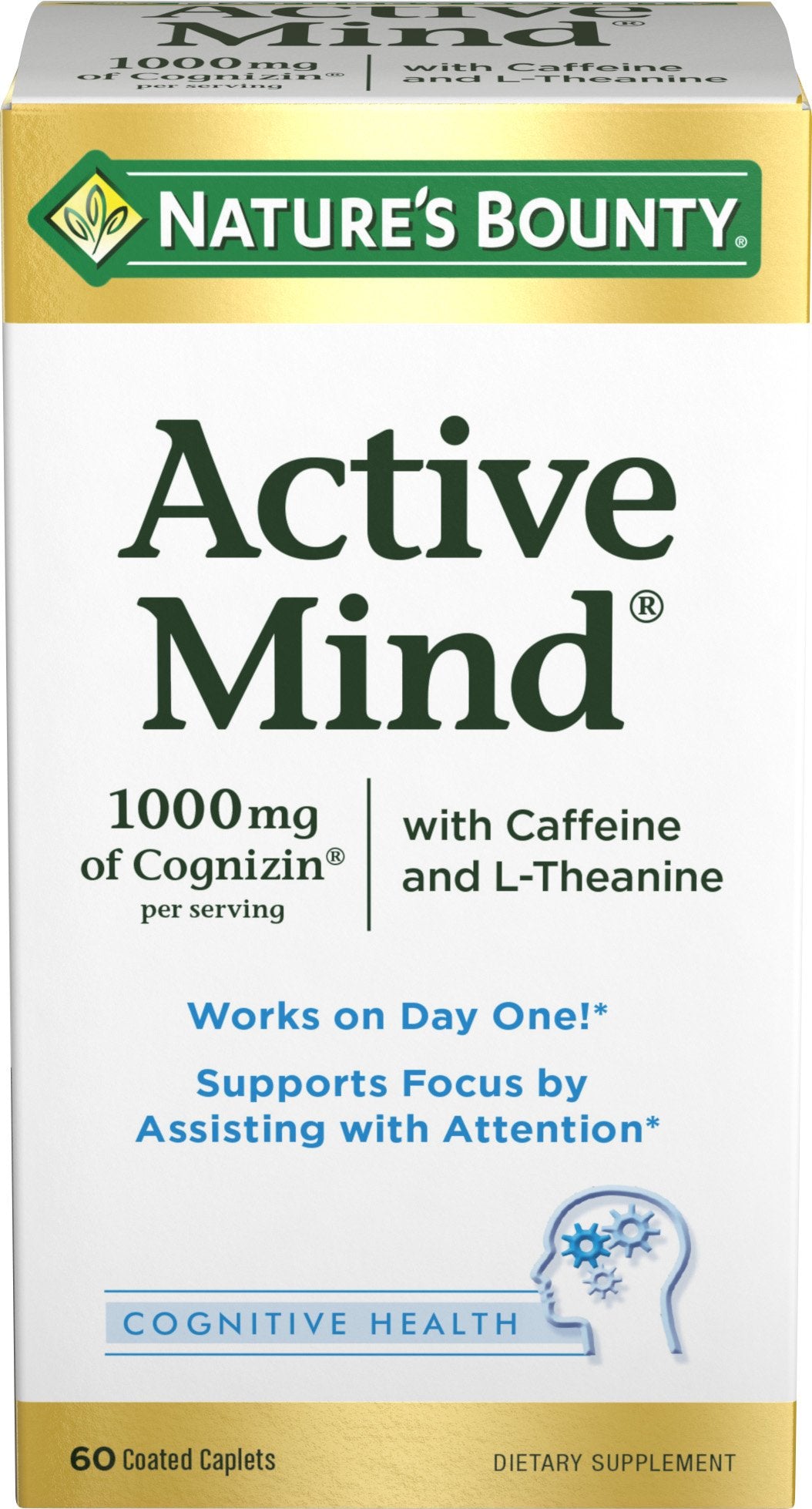 Nature's Bounty Cognizin Citicoline 1000mg Supplement front view