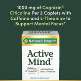 Nature's Bounty Cognizin Citicoline 1000mg Supplement side view